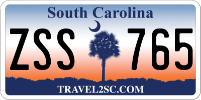 SC license plate ZSS765