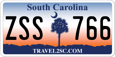 SC license plate ZSS766