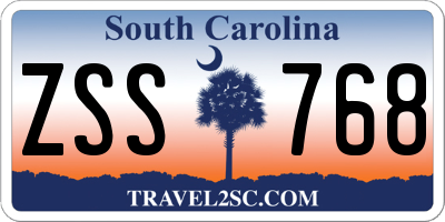 SC license plate ZSS768