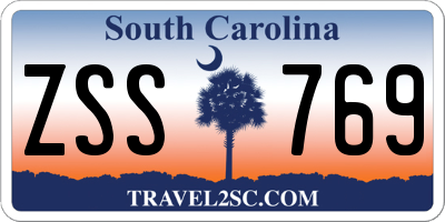 SC license plate ZSS769