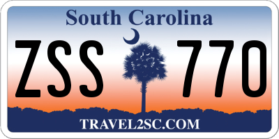 SC license plate ZSS770