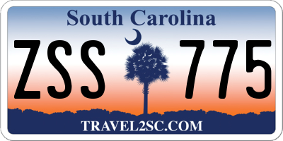 SC license plate ZSS775