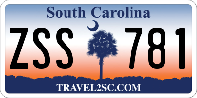 SC license plate ZSS781