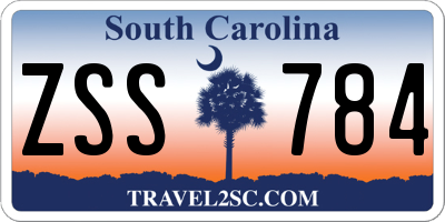 SC license plate ZSS784