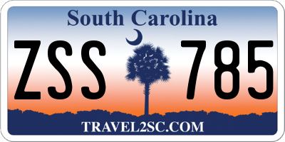 SC license plate ZSS785