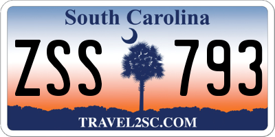 SC license plate ZSS793