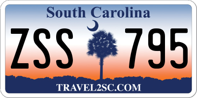 SC license plate ZSS795