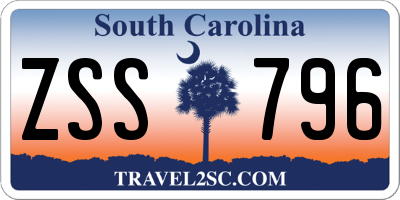 SC license plate ZSS796