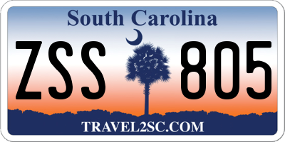 SC license plate ZSS805