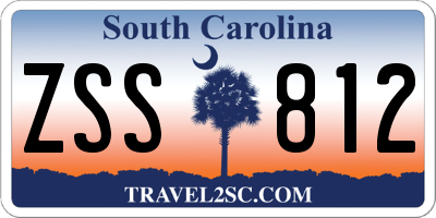 SC license plate ZSS812