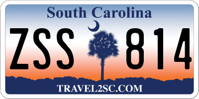 SC license plate ZSS814