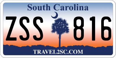 SC license plate ZSS816