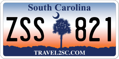 SC license plate ZSS821