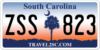 SC license plate ZSS823