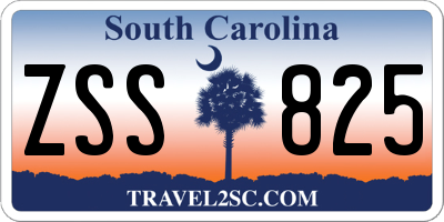 SC license plate ZSS825