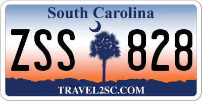 SC license plate ZSS828