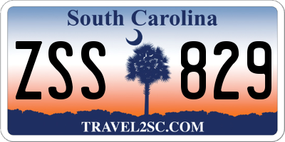 SC license plate ZSS829