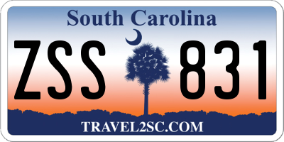 SC license plate ZSS831