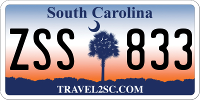 SC license plate ZSS833