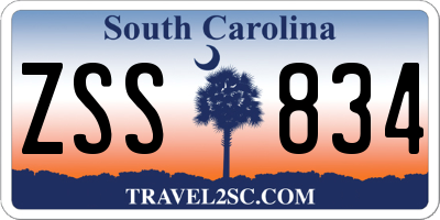 SC license plate ZSS834
