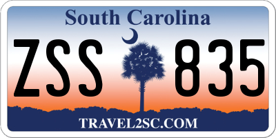 SC license plate ZSS835