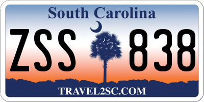 SC license plate ZSS838