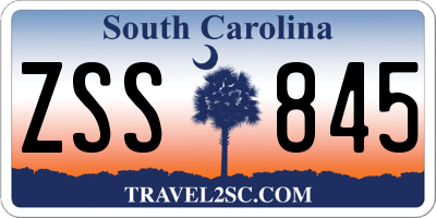 SC license plate ZSS845