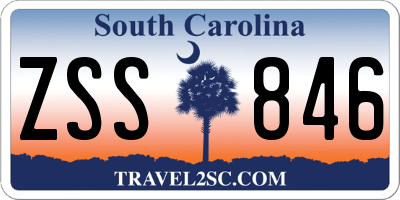 SC license plate ZSS846