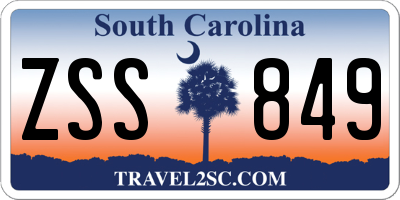 SC license plate ZSS849