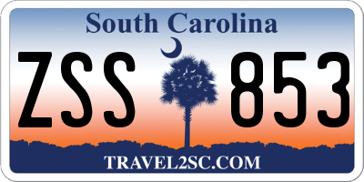 SC license plate ZSS853