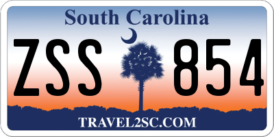 SC license plate ZSS854