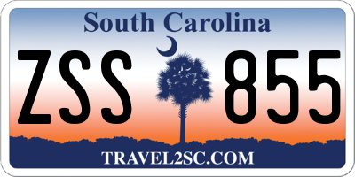 SC license plate ZSS855