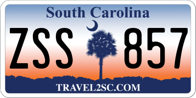SC license plate ZSS857
