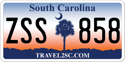 SC license plate ZSS858