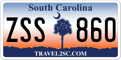 SC license plate ZSS860