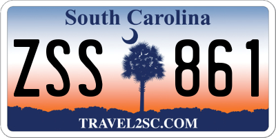 SC license plate ZSS861