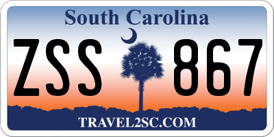 SC license plate ZSS867