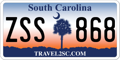 SC license plate ZSS868
