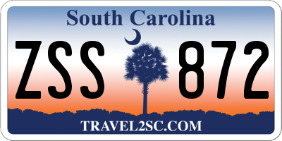 SC license plate ZSS872