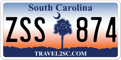 SC license plate ZSS874