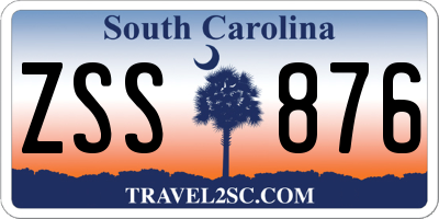 SC license plate ZSS876