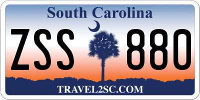 SC license plate ZSS880