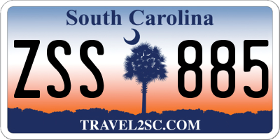 SC license plate ZSS885