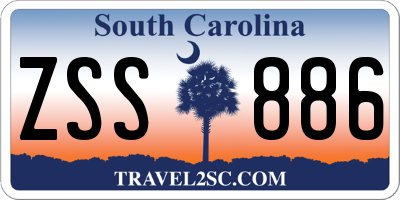 SC license plate ZSS886