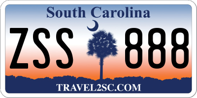 SC license plate ZSS888
