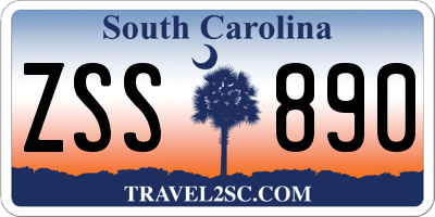 SC license plate ZSS890