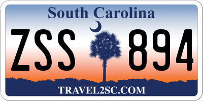SC license plate ZSS894