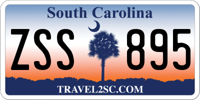SC license plate ZSS895