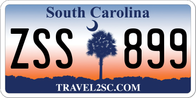 SC license plate ZSS899
