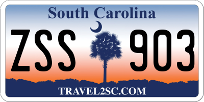SC license plate ZSS903